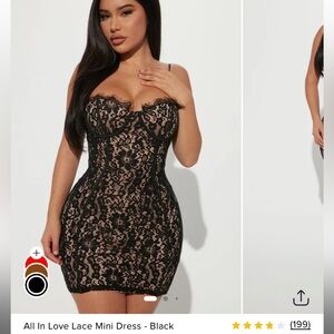 Fashion Nova Black Lace Mini Dress